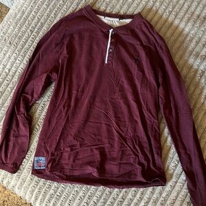 Polo Ralph Lauren Maroon Long Sleeve Henley Shirt